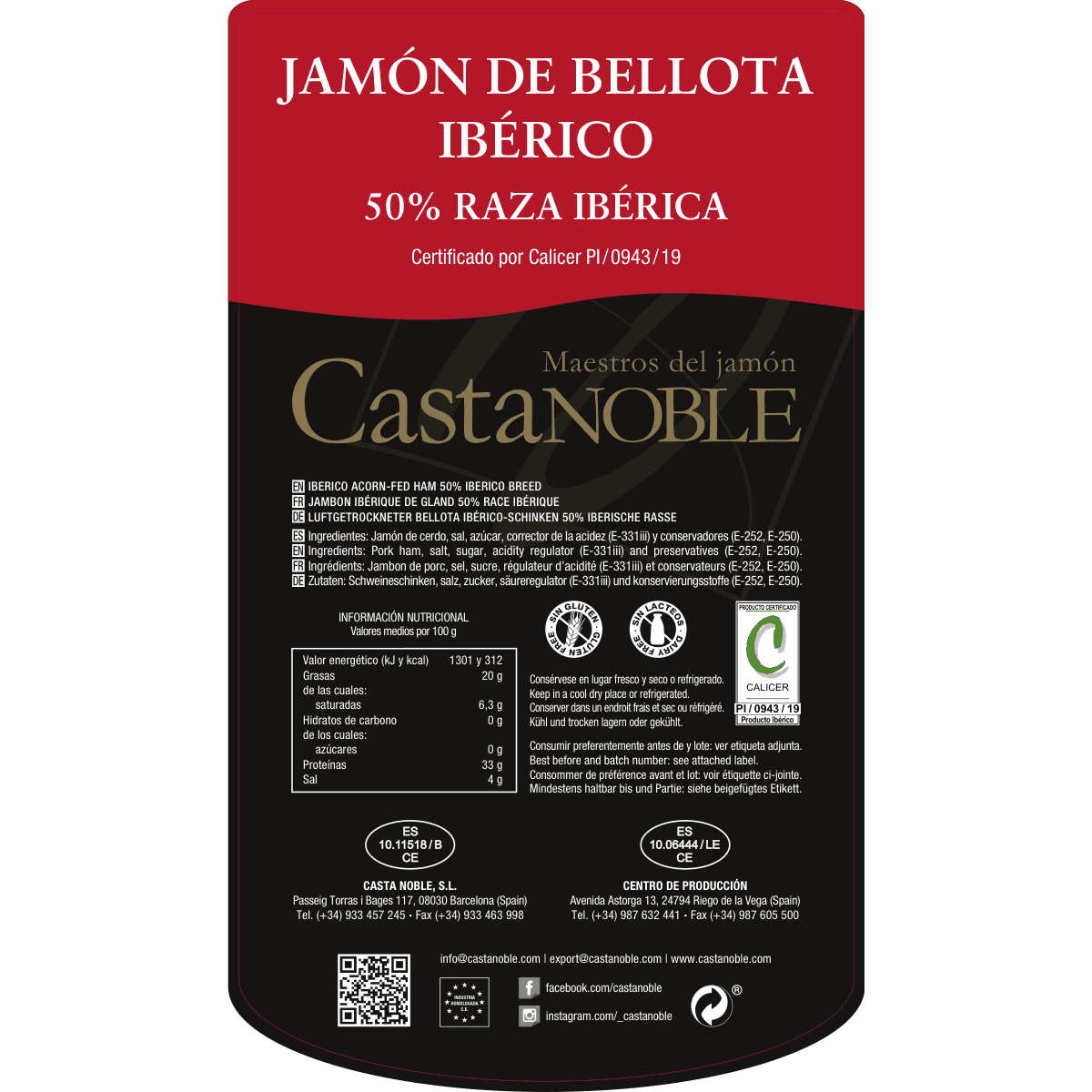 Jamón de Bellota Ibérico 50% Raza Ibérica Loncheado — imagen 2 de 2